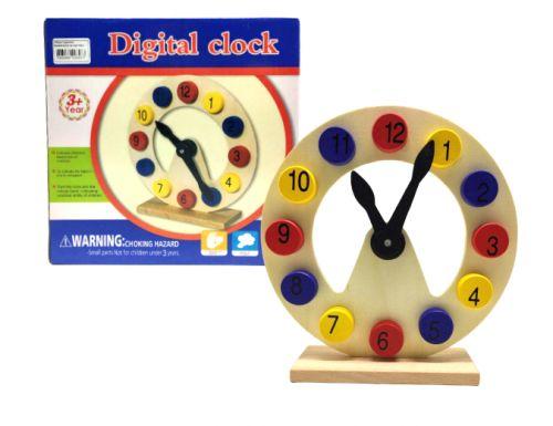 Деревянная игрушка "Часы", на подставке - фото 1 - id-p10400894
