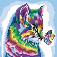Картина по номерам "Радужный котик"