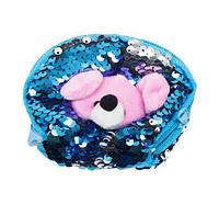 Детский кошелёк с пайетками "Мышка" (голубой)