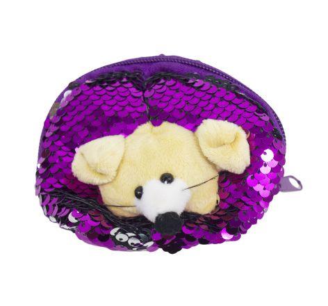 Детский кошелёк с пайетками "Мышка" (фиолетовый) - фото 1 - id-p10400371