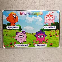 Магнитная доска для стенда Уголок настроения. "Смешарики"