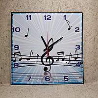 Часы настенные для кабинета музыки. "Музыкальное сияние"