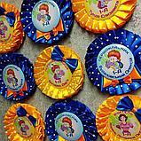 Значок с розеткой Первоклассник (Бабочка / горошек), фото 2