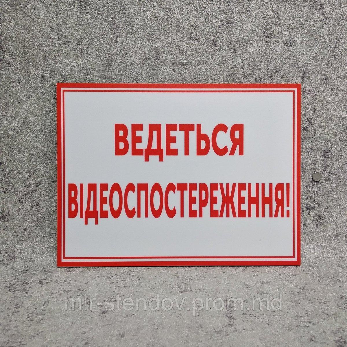 Табличка пластиковая "Ведётся видеонаблюдение", фото 1