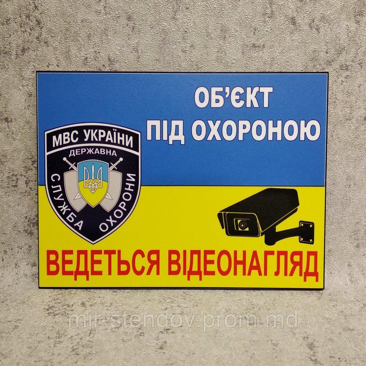 Табличка предупредительная "Объект под охраной. Ведётся видеонаблюдение"., фото 1