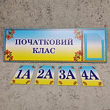Табличка кабинетная Класс с кармашком и вставками