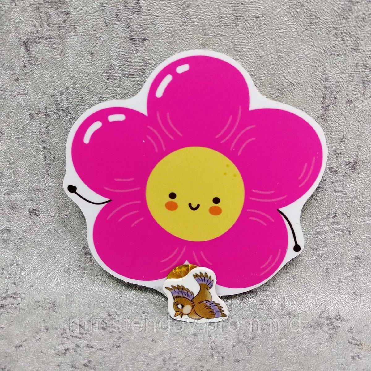 Магнитный стенд для крепления рисунка магнитом "Цветок фуксия", фото 1