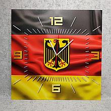 Часы настенные квадратные Флаг и герб Германии