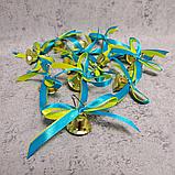 Колокольчик с ленточками на первое сентября. Жёлто-голубой, фото 3