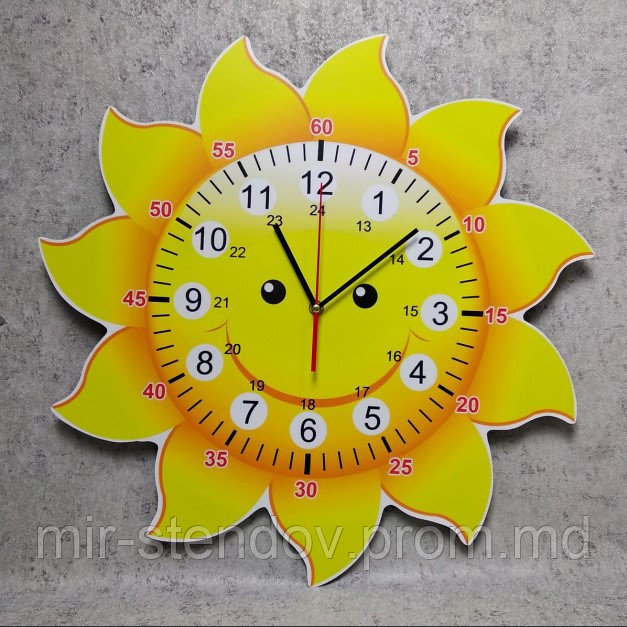 Обучающие настенные часы Солнышко 35х35 см - фото 1 - id-p10406707