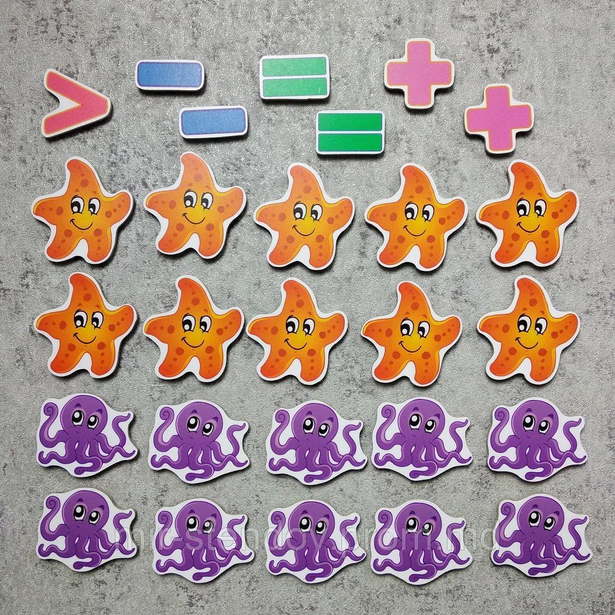 Набор обучающих магнитов Счёт осьминожки и морские звездочки, фото 1