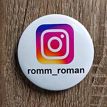 Значок с логотипом Инстаграм и Вашим ником (Белый)