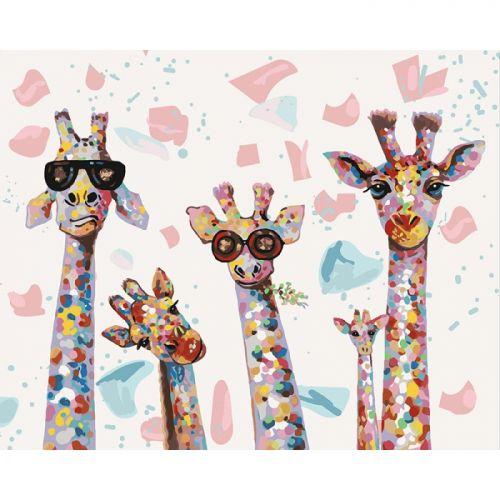 Картина по номерам "Веселые жирафы" - фото 1 - id-p10407479