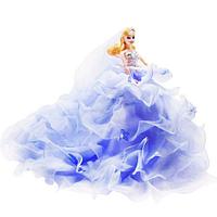 Кукла "Невеста" в пышном голубом платье (на подставке, с подсветкой)