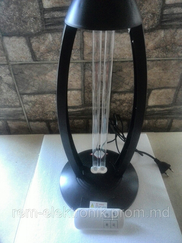 Бактерицидный облучатель Безозоновая лампа с пультом и таймером до 40м2 UV OEM UVC-38W черный - фото 1 - id-p10408232