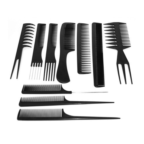 Набор гребни для волос ТН-110 (10шт) черные - фото 1 - id-p10411592