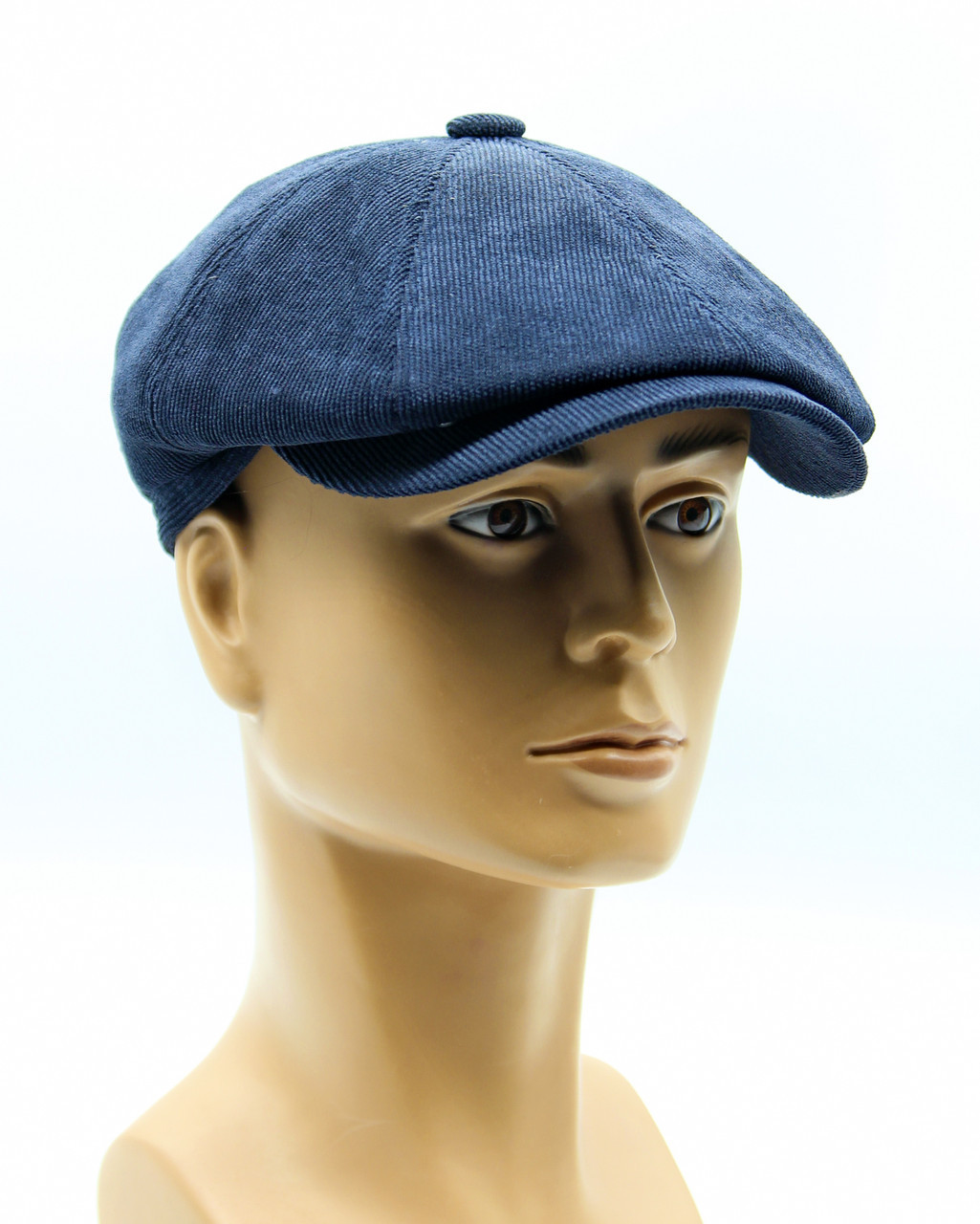 Велюровая кепка мужская восьмиклинка темно синяя. - фото 1 - id-p10411841