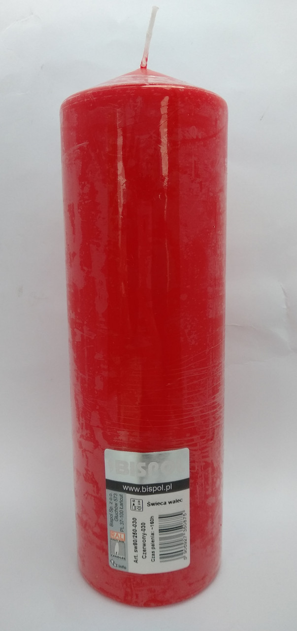 Свеча столбик красный Bispol 80/250 мм 160 часов - фото 1 - id-p10412950