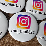 Значок с логотипом Инстаграм и Вашим ником (Белый), фото 2