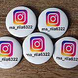 Значок с логотипом Инстаграм и Вашим ником (Белый), фото 4