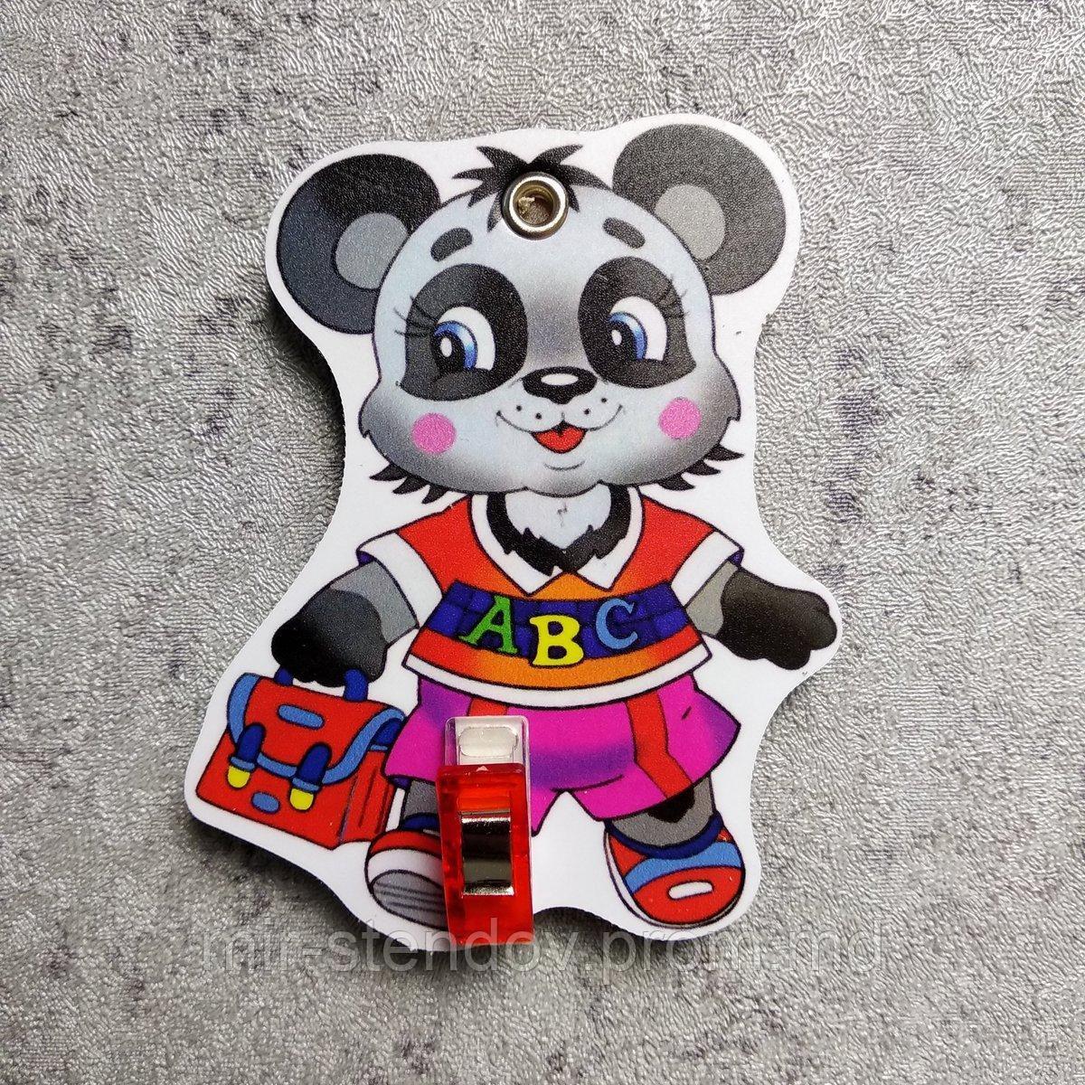 Держатель рисунка с прищепкой Панда школьник, фото 1