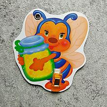 Держатель рисунка с прищепкой "Пчелка  с банкой"