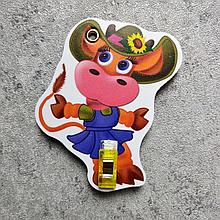 Держатель рисунка с прищепкой Буренка