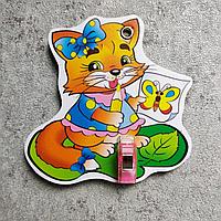 Держатель рисунка с прищепкой Кошечка с карандашом