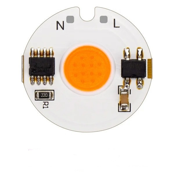 Светодиодный фито модуль COB LED 3Ватт AC220 27mm для растений - фото 1 - id-p9948178