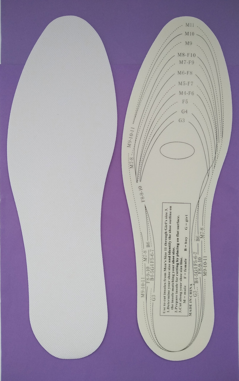 Стельки демисезонные для спортивной обуви вырезные размеры 36-46 - фото 1 - id-p10418503