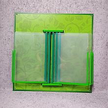 Стенд-книжка на 5 карманов универсальная. Зелёная узорная