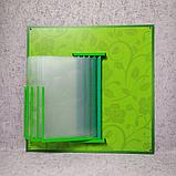 Стенд-книжка на 5 карманов универсальная. Зелёная узорная, фото 2