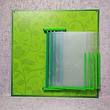 Стенд-книжка на 5 карманов универсальная. Зелёная узорная, фото 3