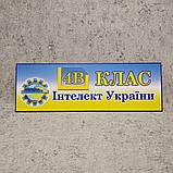 Табличка кабинетная Интеллект Украины с кармашком и вставками для номера  класса, фото 2