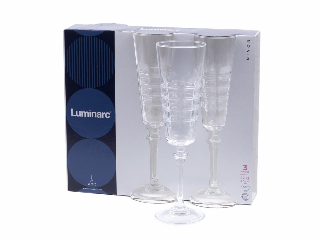 Набор бокалов для шампанского Luminarc Ninon 170 мл 3 пр N4145 - фото 1 - id-p10419059