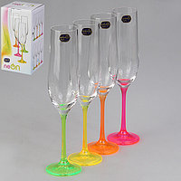 Набор бокалов для шампанского Bohemia Neon 190 мл 4 пр b40729-D4892
