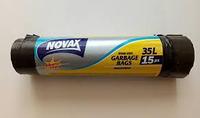 Мусорные пакеты NOVAX PLUS 35 литров 15 штук с ручками