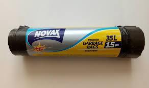 Мусорные пакеты NOVAX PLUS 35 литров 15 штук с ручками - фото 1 - id-p8490486