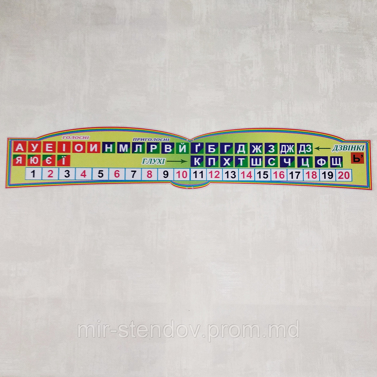 Линейка звуков и цифр 150х26 см, фото 1