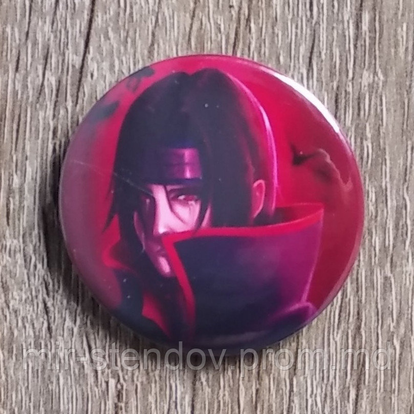 Значок металлический с изображением Итачи (Учиха), фото 1