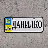 Номер на коляску с именем ребёнка (UA-Герб). 20х8 см, фото 3
