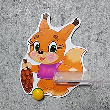 Стенд для рисунка и поделки Белочка с шишкой