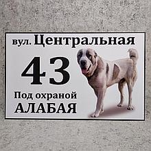 Адресная и предупреждающая табличка "Под охраной Алабая" (2 в 1).