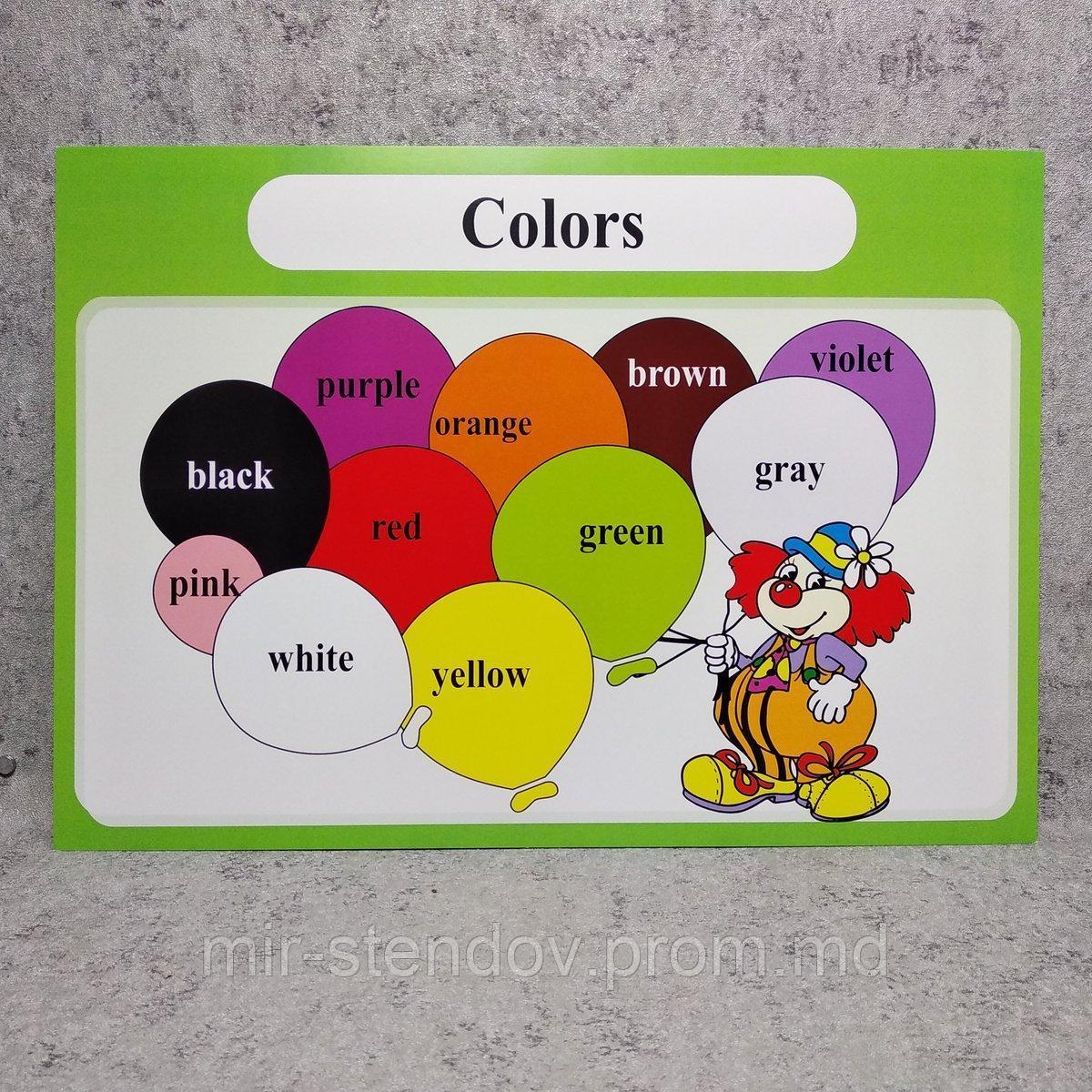 Colors (Balls). Плакат для кабинета английского языка. - фото 1 - id-p10420486