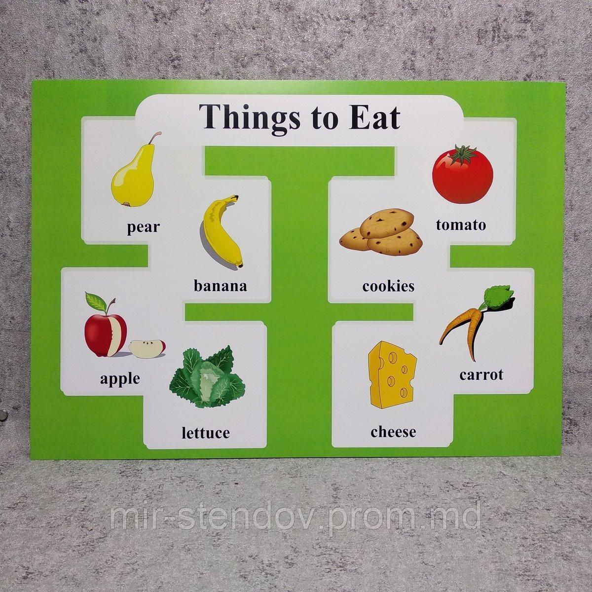 Things to Eat. Плакат для кабинета английского языка. - фото 1 - id-p10420487