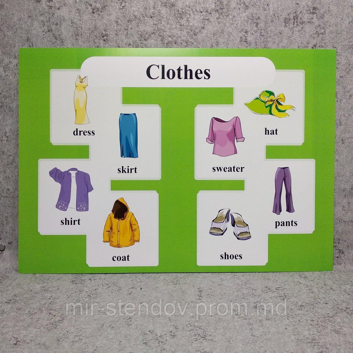 Clothes. Плакат для кабинета английского языка. - фото 1 - id-p10420488