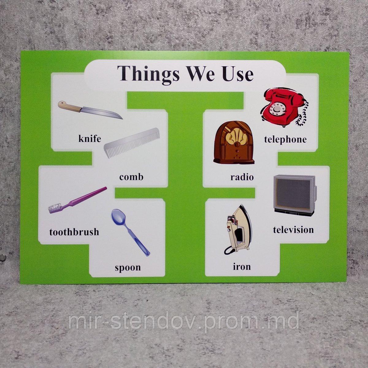 Things We Use. Плакат для кабинета английского языка. - фото 1 - id-p10420489
