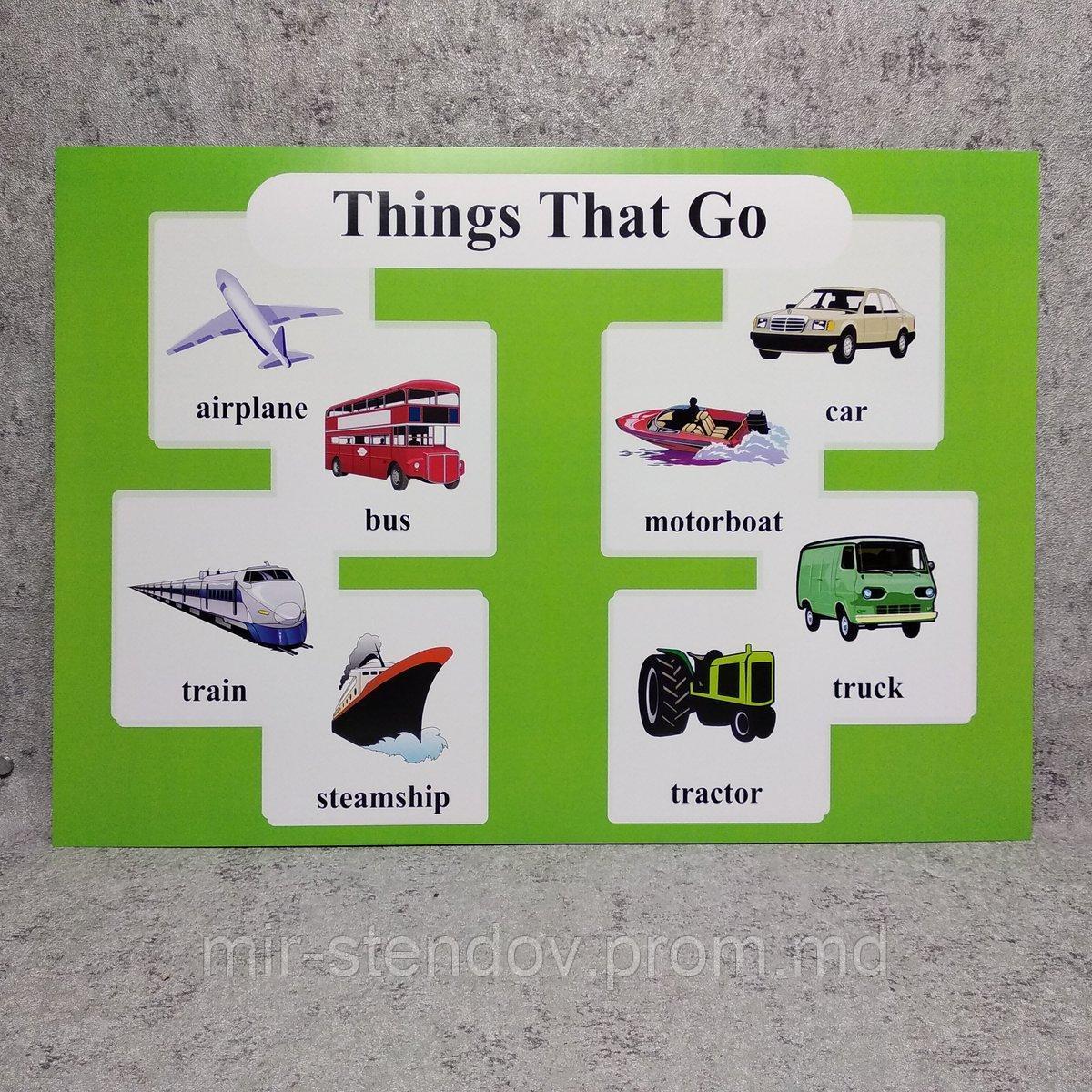 Things That Go. Плакат для кабинета английского языка. - фото 1 - id-p10420490
