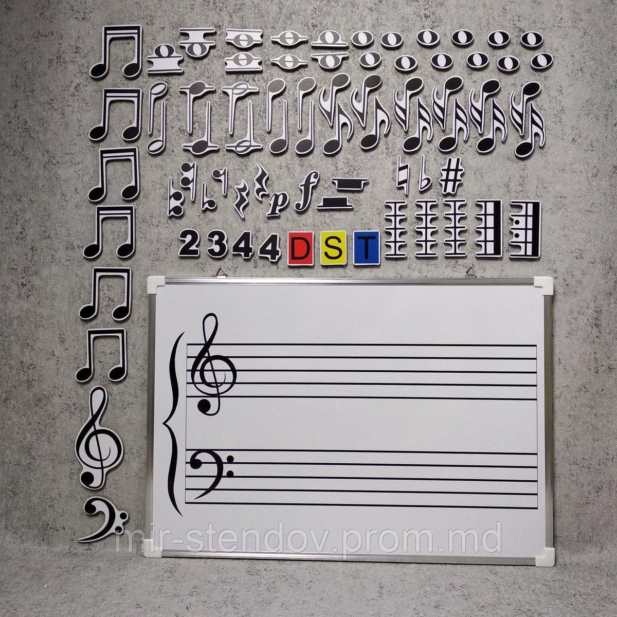Доска с нотным станом и магнитными нотами (Большой набор), фото 1