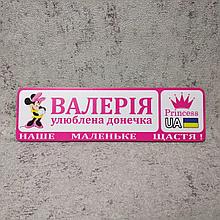 Розовый номер на коляску Валерия (Мини-маус)